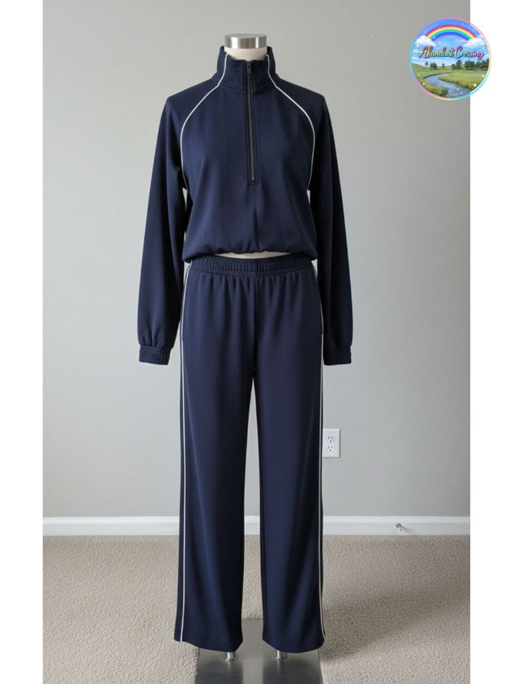Womens Wide Leg Jumpsuit Long Sleeve Zip Front Pockets Lightweight